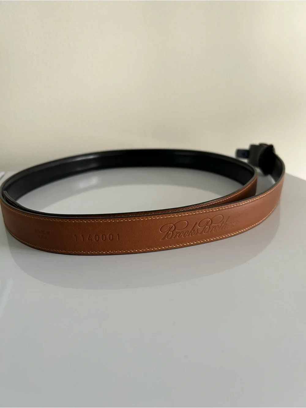 Brooks Brothers Black Belt - Unpunched No Buckle Made in‎ USA 38/95
